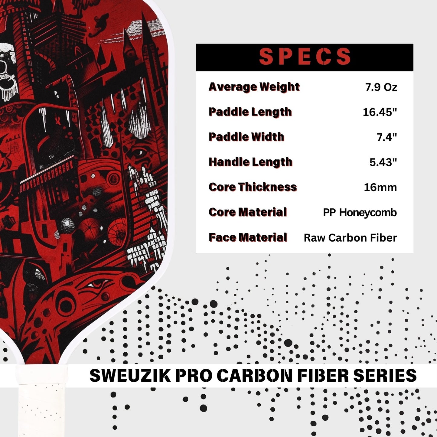 Raw Carbon Fiber Pickleball Paddle - CAPTAIN SCARLET