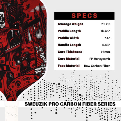 Raw Carbon Fiber Pickleball Paddle - CAPTAIN SCARLET